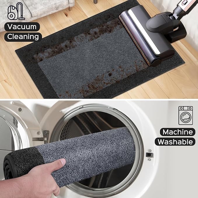 Indoor Door Mat 20" x 32", Washable Kitchen Rug, Non Slip Entryway Rug