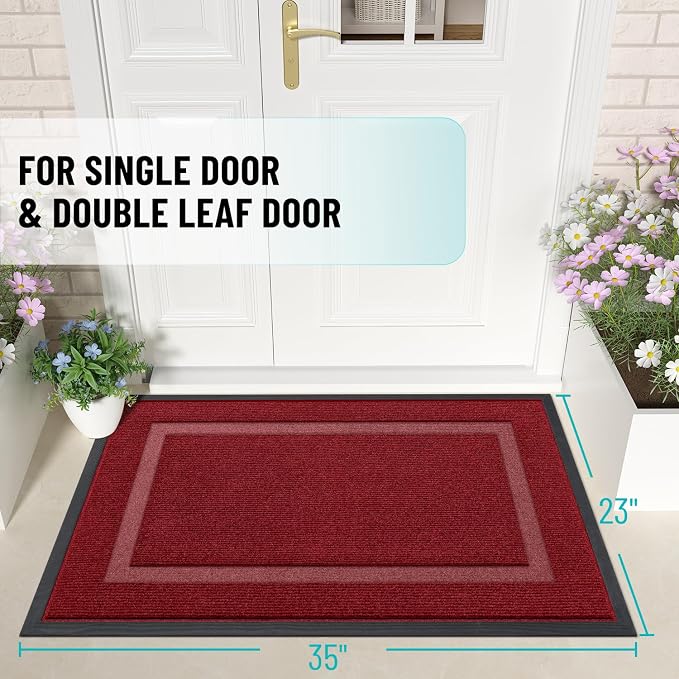 OLANLY Front Door Mat Indoor Outdoor Entrance, Waterproof All-Season,