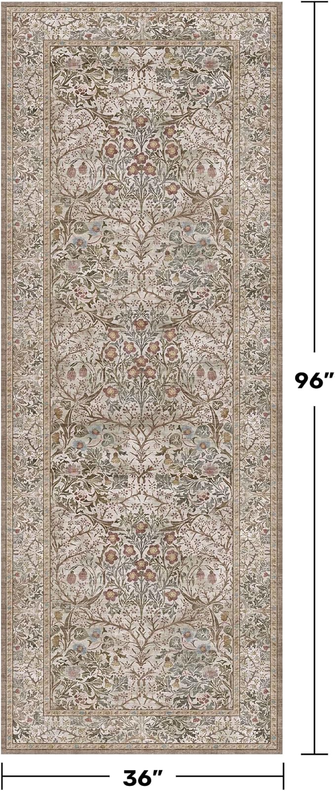 Moss Green 3x8 Oriental Runner Rugs