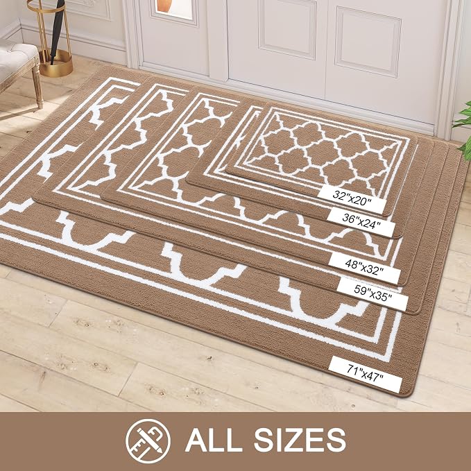 Buganda Large Indoor Door Mat, Dirt-Resistant and Absorbent Doormat, Low