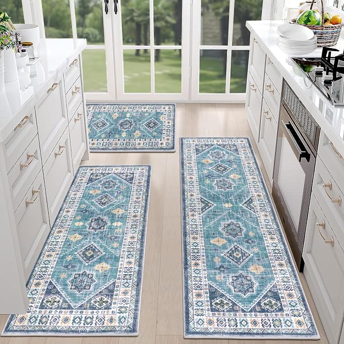 HEBE Boho Kitchen Rug Sets 3 Piece