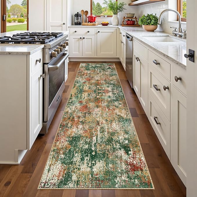 RELEANY Washable Area Rugs 2'x6' Non-Slip Modern Abstract Soft