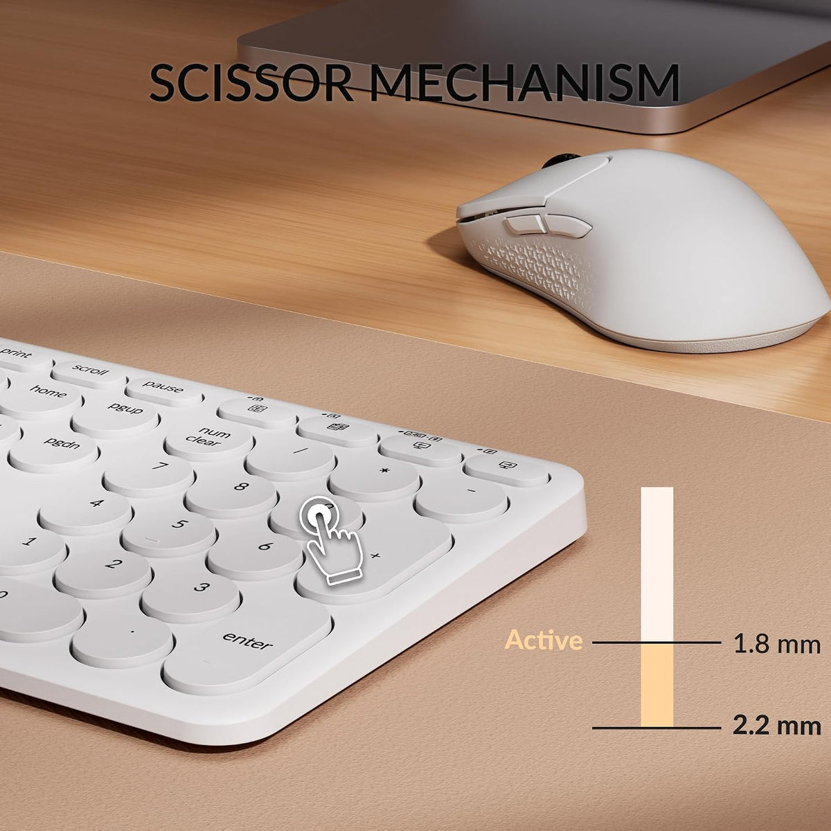 Keychron B5 Pro Ultra-Slim Full-Size Wireless Keyboard, 112-Key Layout with Number Pad, 2.4 GHz Bluetooth 5.2 USB-C, 1000 Hz Polling, Launcher, 300 Hours Working Time, Mac Windows Linux - Ivory White