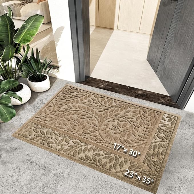 Bulijojo Front Door Mat Entrance, Durable Heavy Duty Welcome Mat, Thick