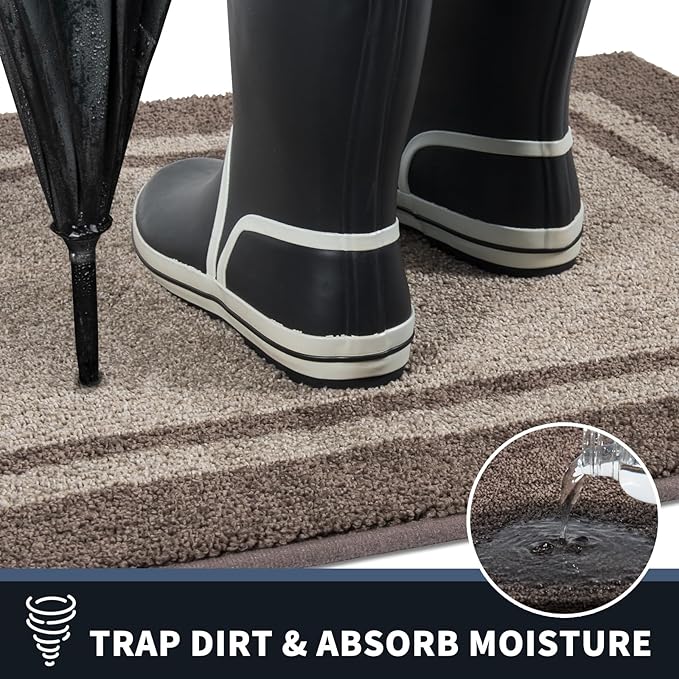PURRUGS Dirt Trapping Door Mat 34" x 60", Non-Slip Machine Washable Entryway Rug