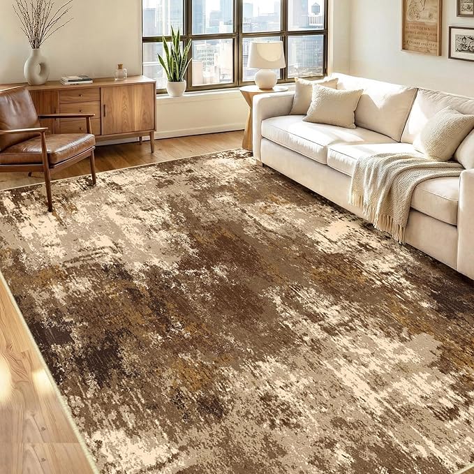 RELEANY Washable Area Rugs 5'x7' Non-Slip Modern Abstract Soft