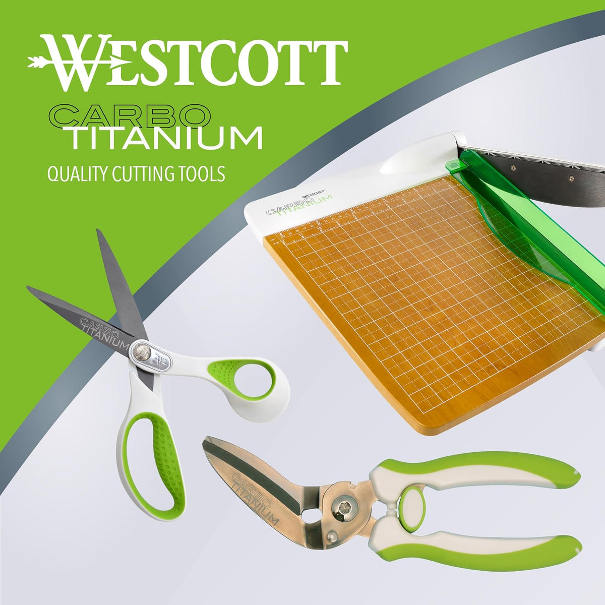 Westcott 16874 ‎15-Inch CarboTitanium Wood Base Guillotine Paper Cutter, Multi-Paper Trimmer with 30 Sheet Capacity