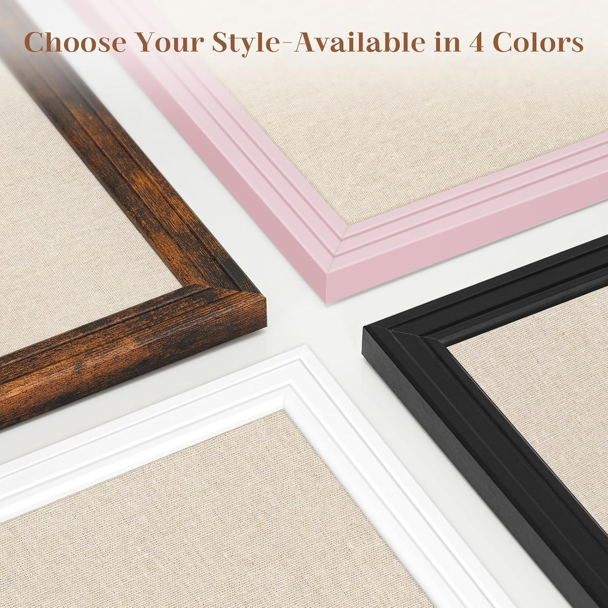 DOLLAR BOSS 36"x24" Linen Cork Board Decorative Bulletin Board, White