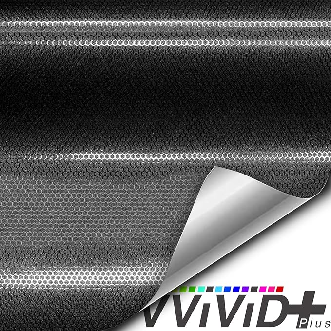 VViViD+ Honeycomb Matte Black Small Pattern Car Wrap Vinyl (50ft x 5ft)