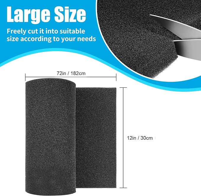 AQUANEAT Aquarium Bio Sponge Filter Media Pad 36" x 12" x 1" / 72" x 12" x 1"