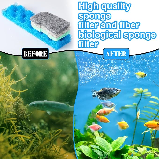 20 Pcs Aquarium Filters Replacement Filter Media Kits Compatible