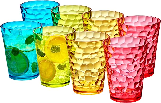 Amazing Abby - Iceberg - 16-Ounce Plastic Tumblers, Plastic Drinking Glasses