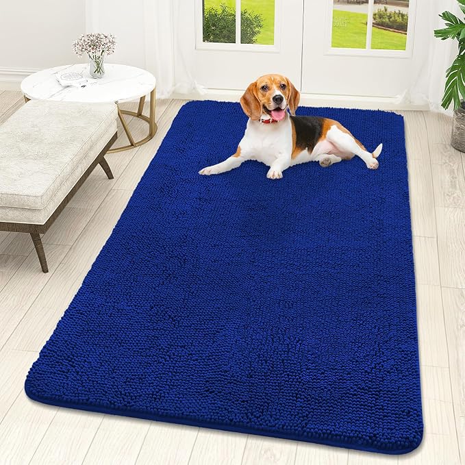 OLANLY Dog Door Mat for Muddy Paws 59x32, Absorbs Moisture and Dirt, Absorbent