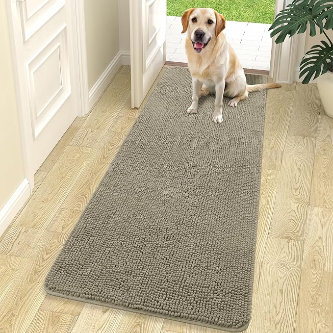 OLANLY Dog Door Mat for Muddy Paws 70x24, Absorbs Moisture and Dirt, Absorbent