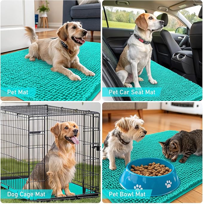 OLANLY Dog Door Mat for Muddy Paws 59x24, Absorbs Moisture and Dirt, Absorbent