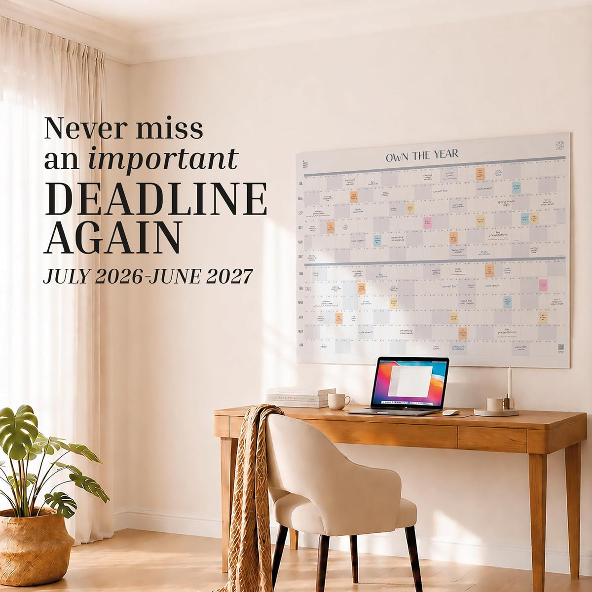 2026-2027 Academic Giant Dry Erase Wall Calendar | 4ft x 3ft Full Year View