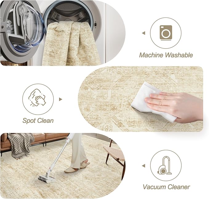 Soalmost Washable Area Rug 10x14, Large Soft Rugs