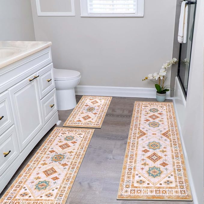 HEBE Boho Kitchen Rug Sets 3 Piece