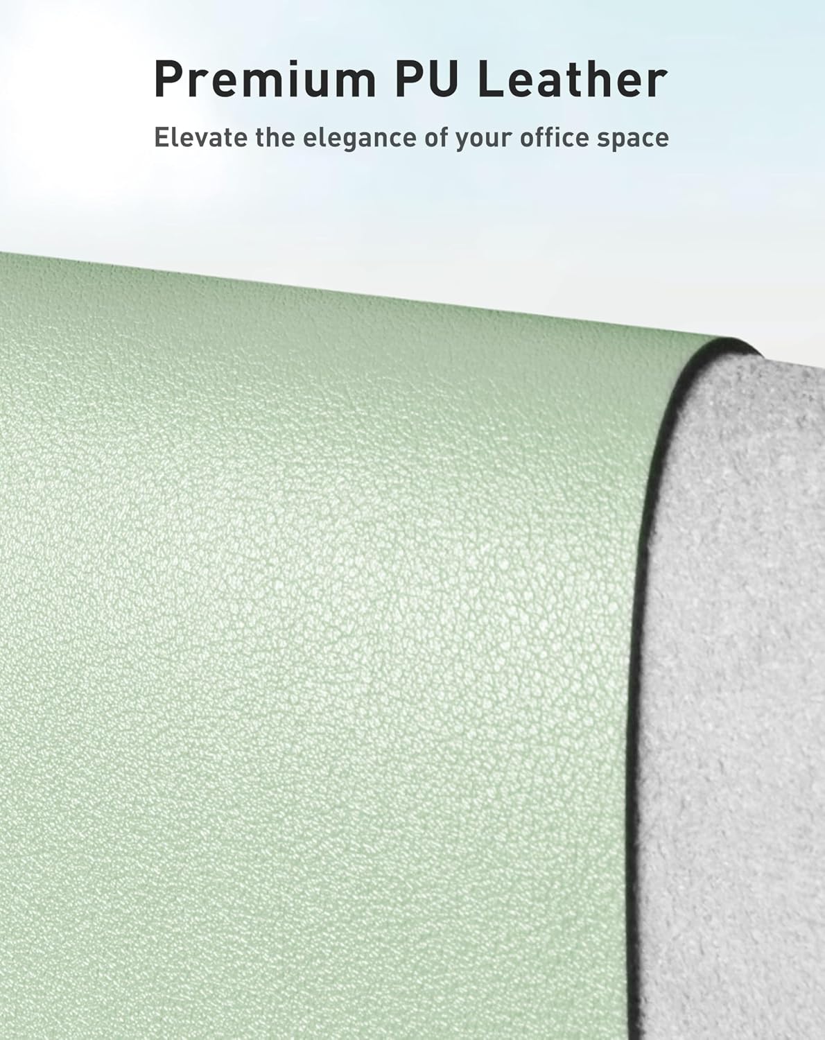 Aothia Faux Leather Desk Mat - Large Mouse Pad, Non-Slip PU Leather Blotter, Waterproof Writing Surface for Office and Home (Aqua, 63" x 17")