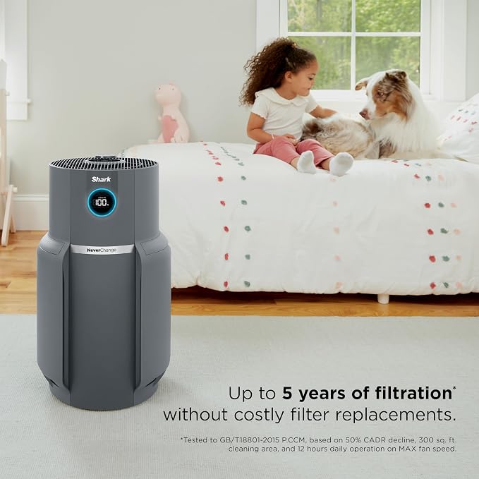 Shark Air Purifier for Home, NeverChange Max, 300 sq. ft. for Large Room