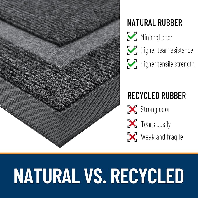 OLANLY Half Circle Door Mat Indoor Outdoor Entrance Welcome, Waterproof