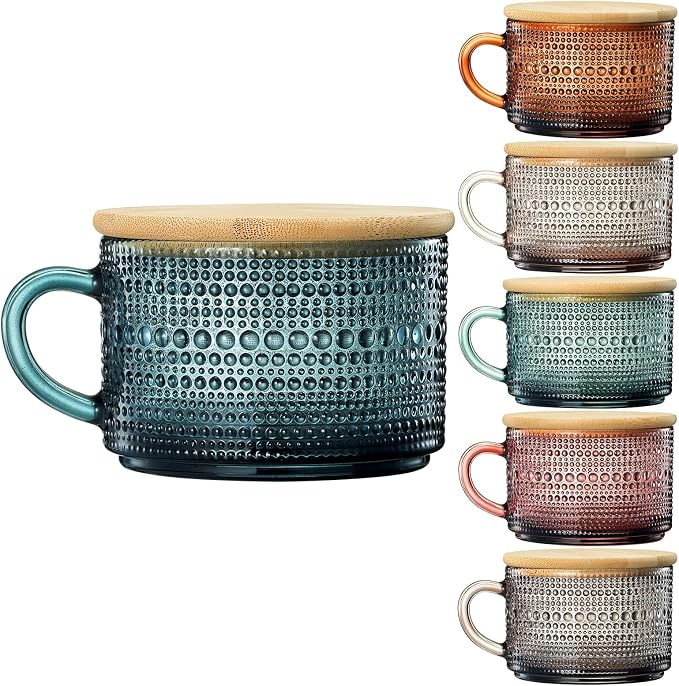 Khen Colors Glass Coffee Mugs Set