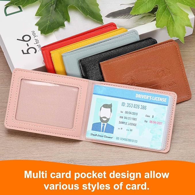 HARFINGTON Car Registration and Insurance Holder PU Leather Vehicle Glove Box Organizer Storage Accessories Car ID Holder with 8 Pockets for License ID Card Bank Card Documents, Pink