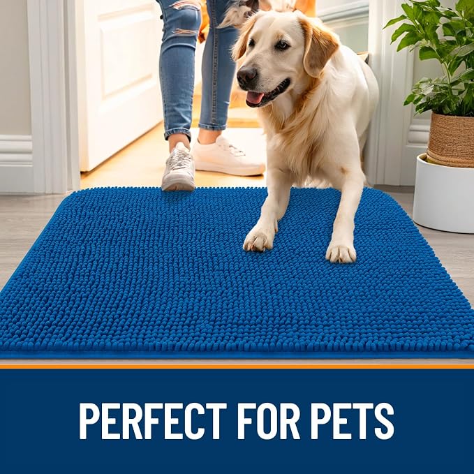 OLANLY Dog Door Mat for Muddy Paws 44x24, Absorbs Moisture and Dirt, Absorbent
