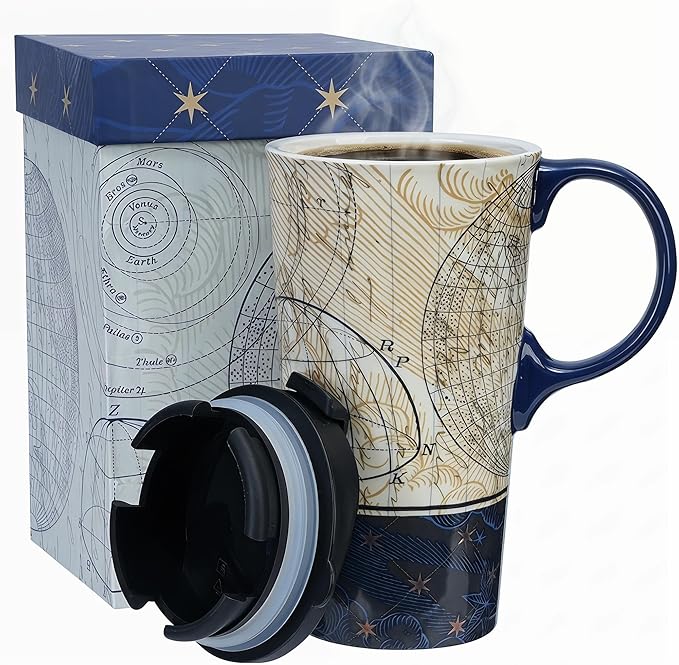 Topadorn 17oz Ceramic Travel Coffee Mug