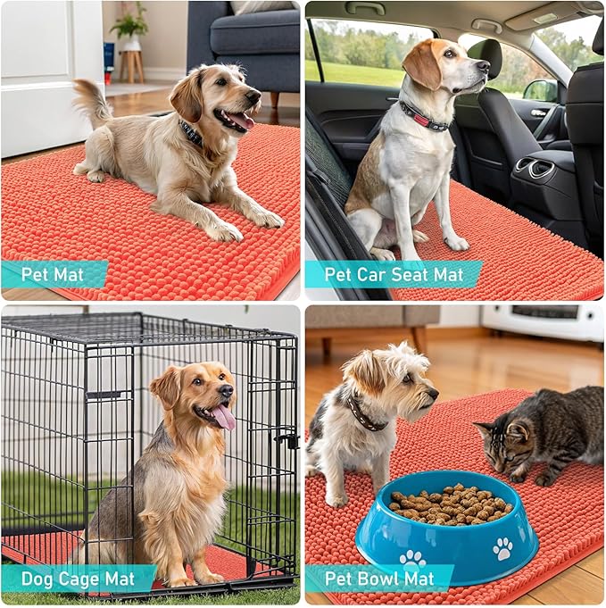 OLANLY Dog Door Mat for Muddy Paws 40x32, Absorbs Moisture and Dirt, Absorbent