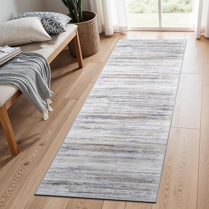 2x5 Washable Runner Rug for Family: Easy-to-Clean Runners for Hallway Entryway