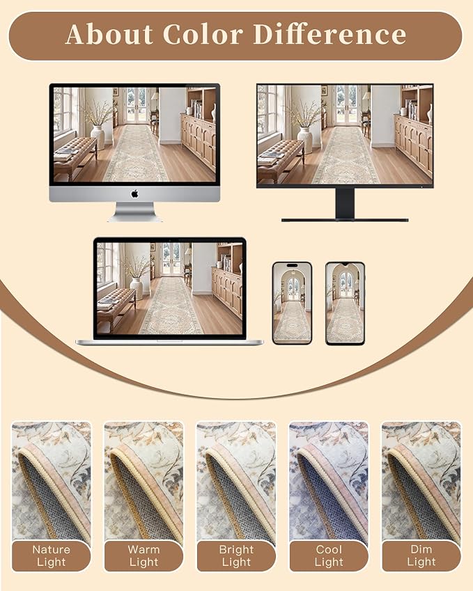 Madane Hallway Runner Rug 2x12, Extra Long Washable Runner Rugs
