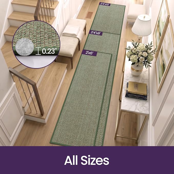 DEX Hallway Runner Rug 2x6, Non Slip Rubber Backing Inside Entryway Carpet