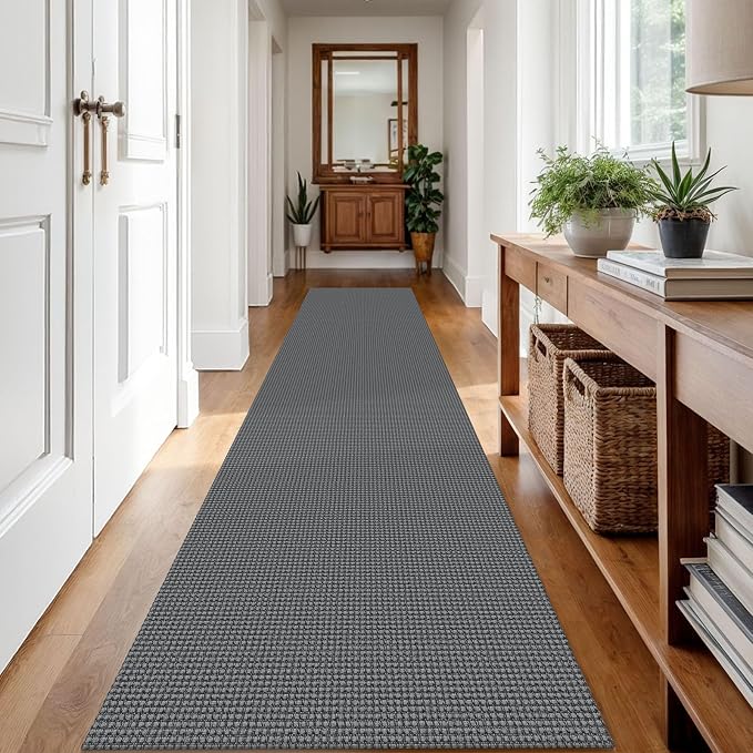 IOHOUZE Washable Runner Rug 2.6x12 Non Slip Rubber Backed Extra Long Hallway