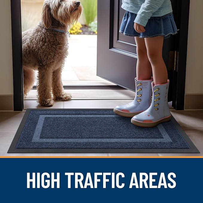 OLANLY Front Door Mat Indoor Outdoor Entrance, Waterproof All-Season,
