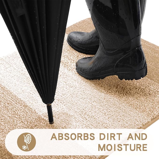 Kitinjoy Indoor Outdoor Door Mat, 71x24 Non-Slip Absorbent Dirt Trapper