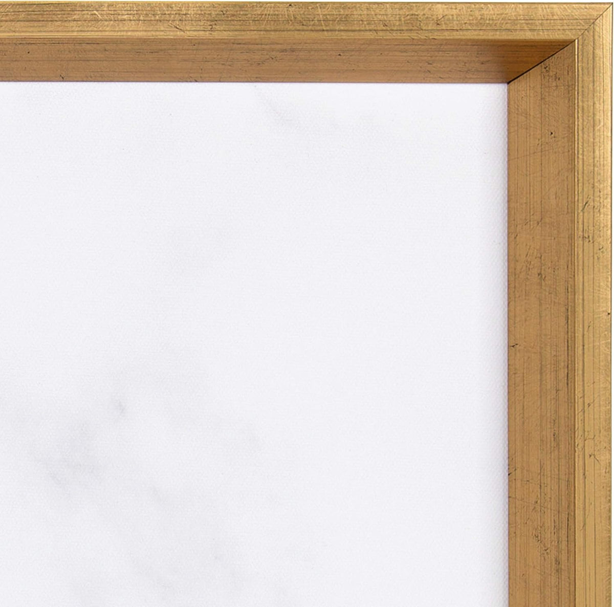 Kate and Laurel Calter Framed Decorative Magnetic Bulletin Board with Classic Glam Cararra Marble Design, 21.5x27.5, Gold