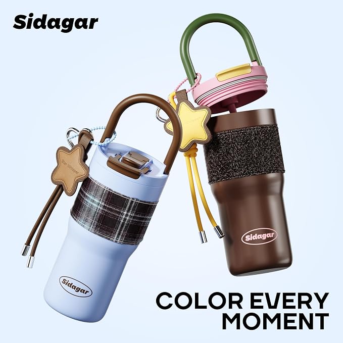25oz Insulated Tumbler Ceramic Stainless Steel Water Bottle, Leak Proof