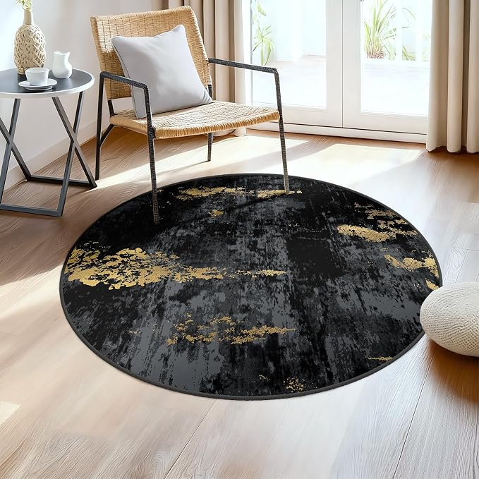 RELEANY Washable Area Rugs 4ft Non-Slip Modern Abstract Soft