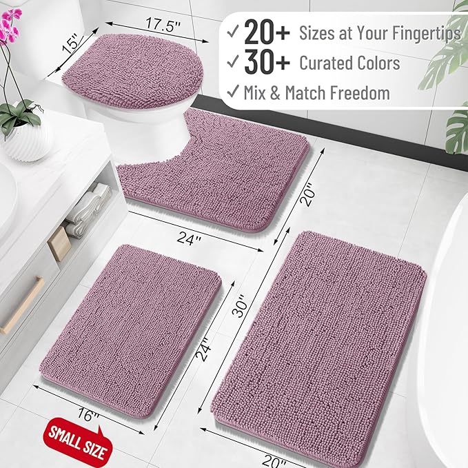 OLANLY Large Bathroom Rugs 40x24, Extra Soft Absorbent Chenille Bath Rugs