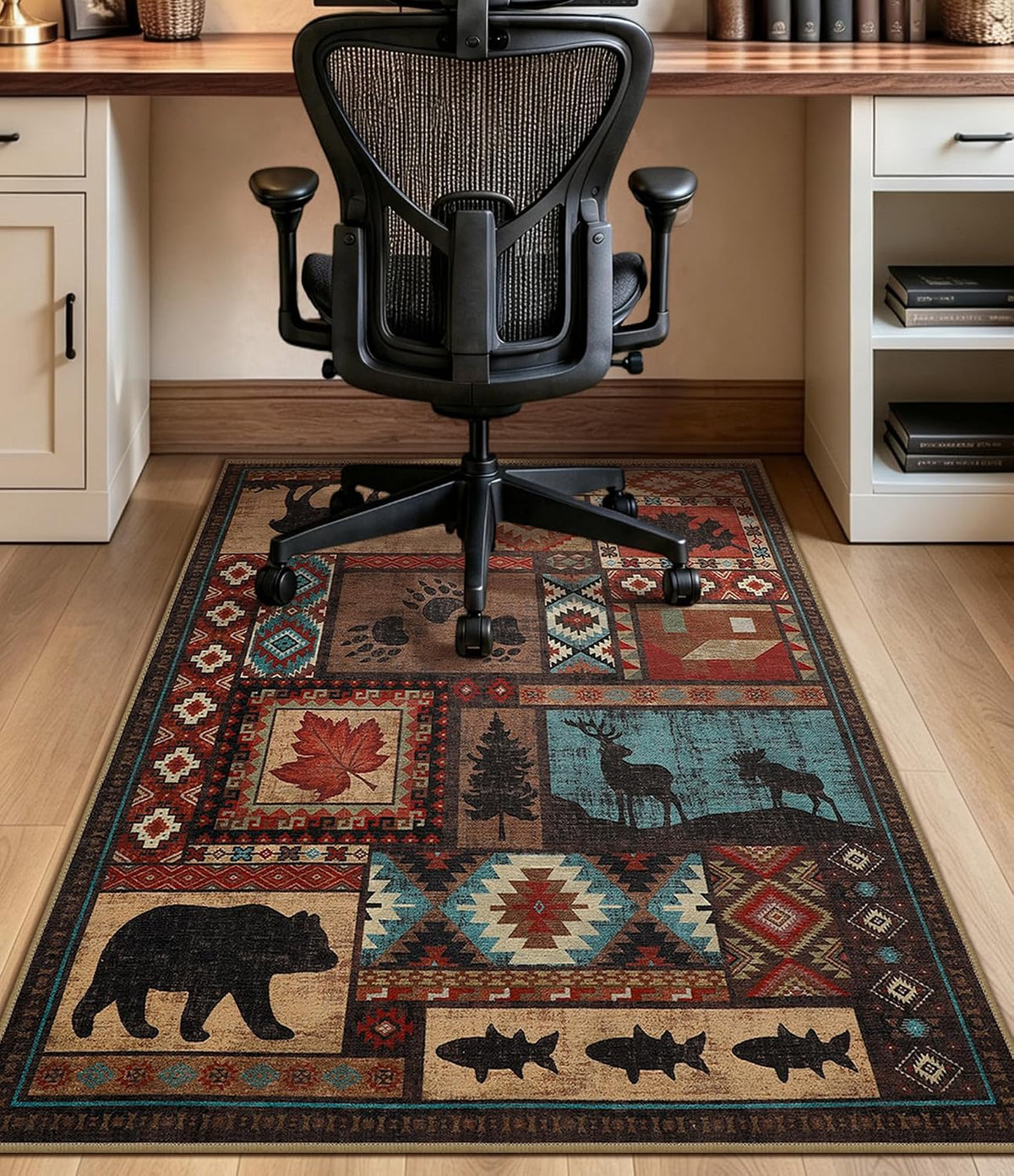 chakme Office Chair Mat for Hardwood Floor Non Slip 36"x48", Brown Cabin
