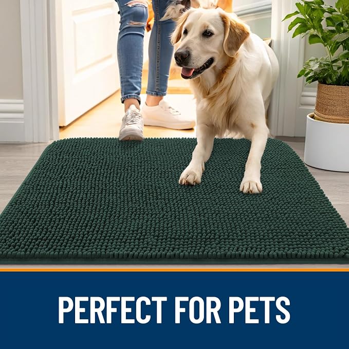 OLANLY Dog Door Mat for Muddy Paws 59x20, Absorbs Moisture and Dirt, Absorbent