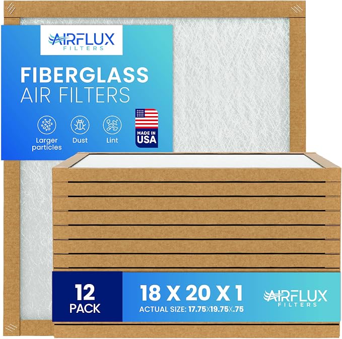 Fiberglass Air Filter -18x20x1Air Filter 12 Pack