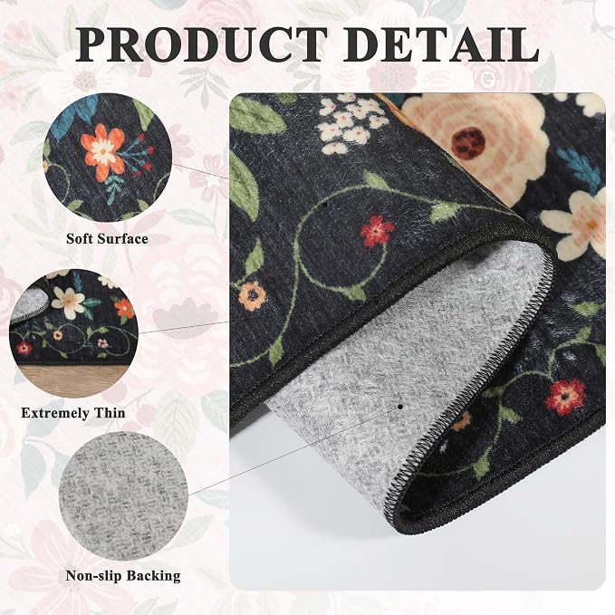 DUKINO 8x10 Area Rug, Floral Rugs