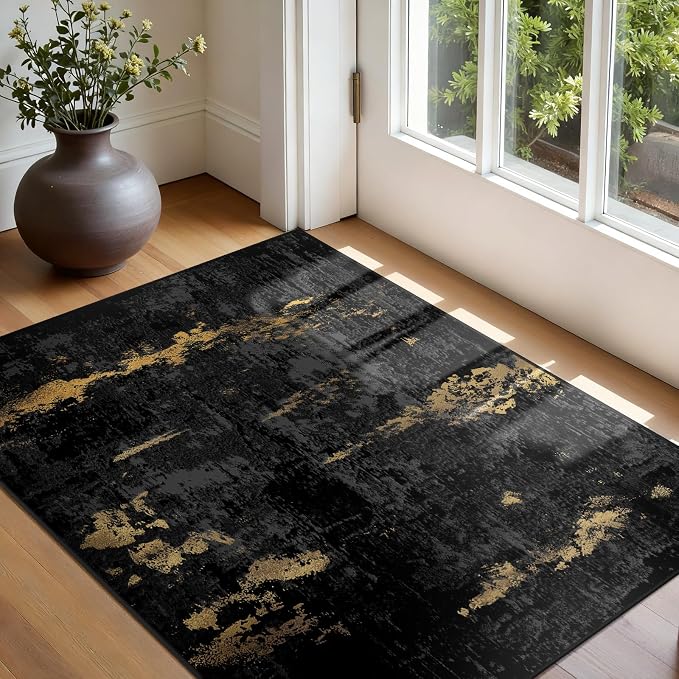 RELEANY Washable Area Rugs 3'x5' Non-Slip Modern Abstract Soft