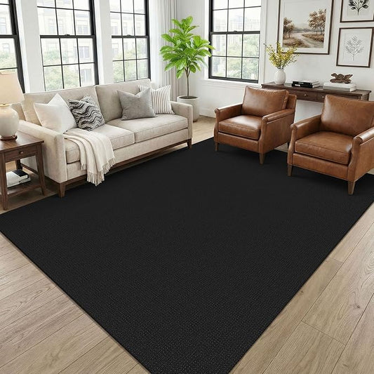 KOZYFLY Black 6x9 Dining Room Rugs, Washable Area Rug