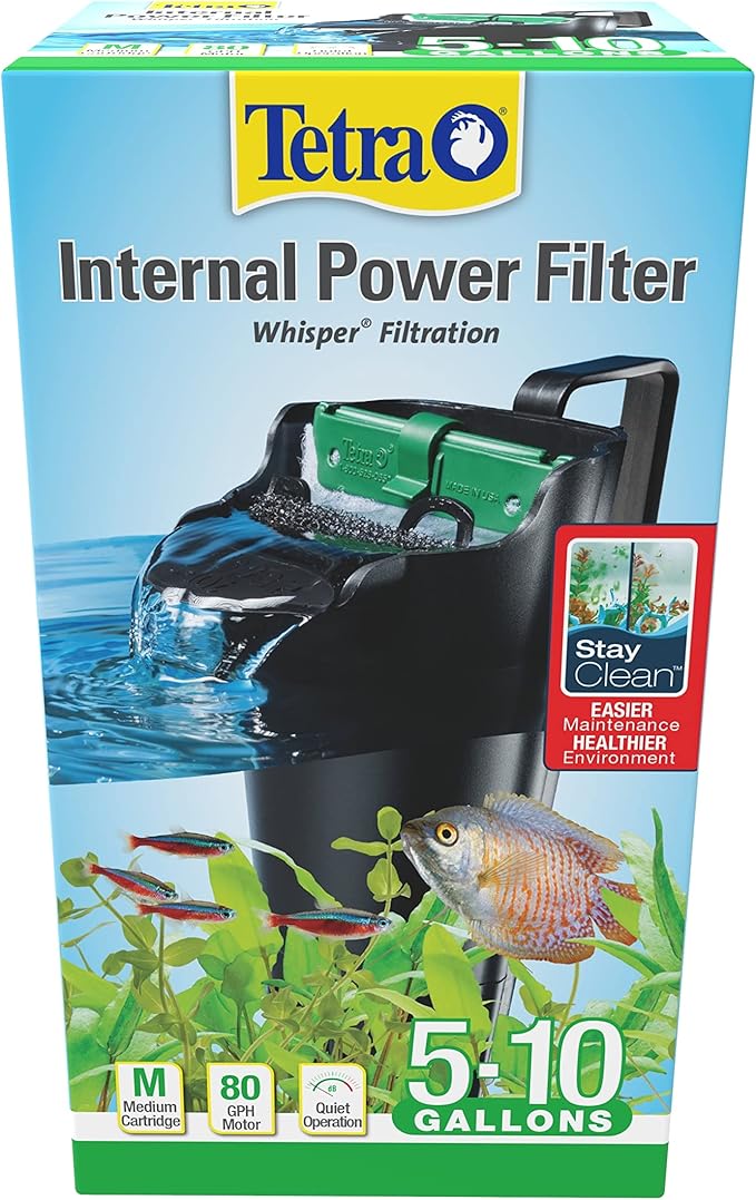 Tetra Whisper Internal Power Filter 5 To 10 Gallons,