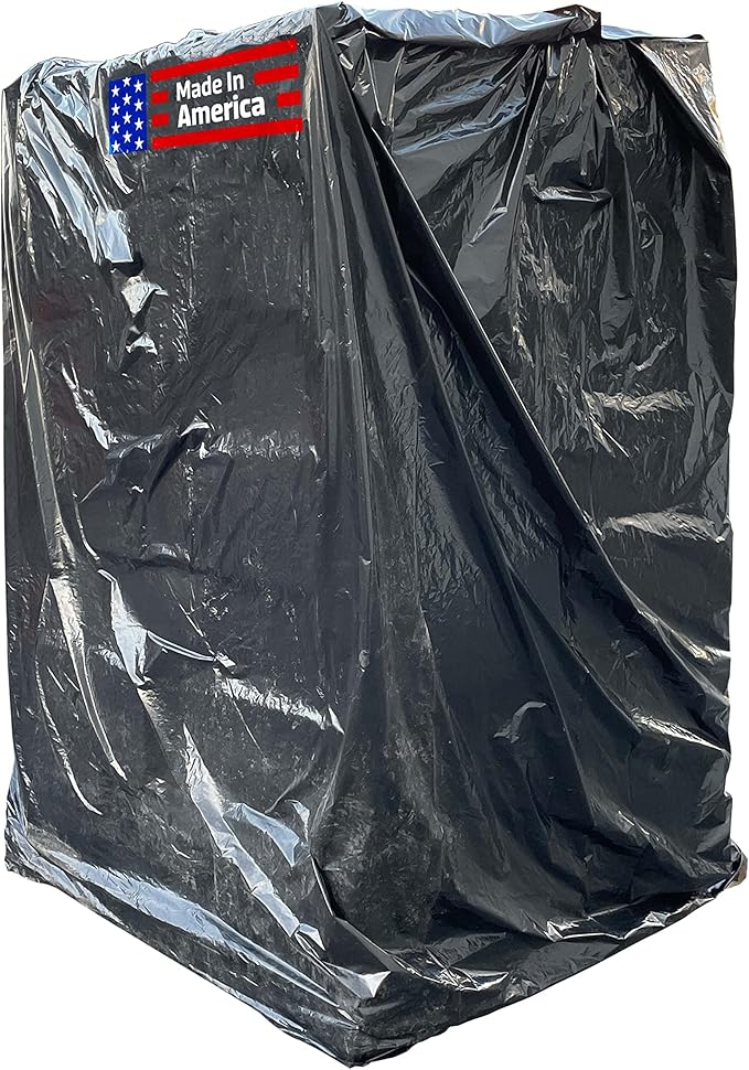 Sandbaggy Black Pallet Covers | Made in USA | Tarp Fits Large Pallets Up to 55" x 55" x 75" | Built w/ 6 Months UV Protection | Heavy Duty 1.5 Mil Thick Plastic (Pack of 10, 1.5 Mil Thick)