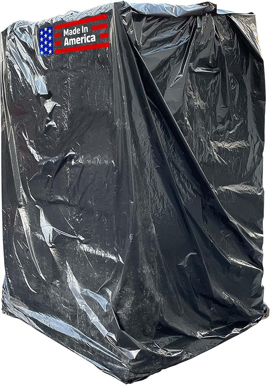Sandbaggy Black Pallet Covers | Made in USA | Tarp Fits Large Pallets Up to 55" x 55" x 75" | Built w/ 6 Months UV Protection | Heavy Duty 1.5 Mil Thick Plastic (Pack of 250, 1.5 Mil Thick)