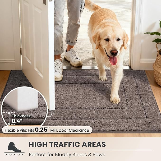 PURRUGS Dirt Trapping Door Mat 32" x 47", Non-Slip/Skid Machine Washable